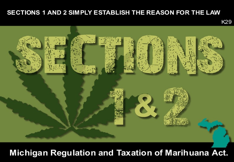MICHIGAN REGULATION AND TAXATION OF MARIHUANA ACT – Section 1 & 2