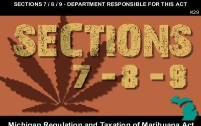 MICHIGAN REGULATION AND TAXATION OF MARIHUANA ACT – Section 7-8-9