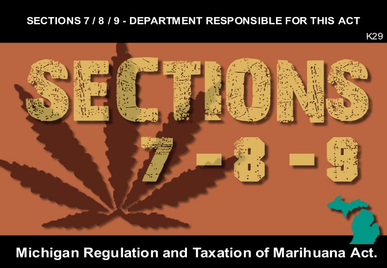 MICHIGAN REGULATION AND TAXATION OF MARIHUANA ACT – Section 7-8-9