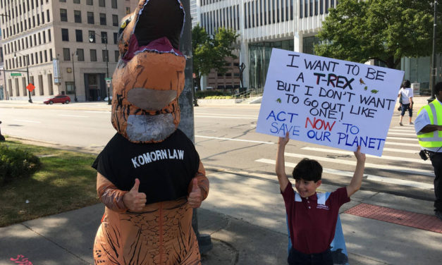 Climate Change Activists in Detroit March Down Woodward