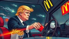 Trump delivers McDonalds fries to customers at drive thru window